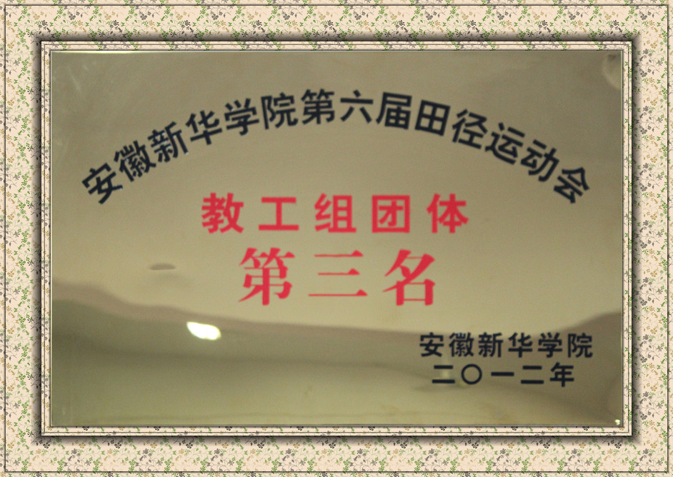 安徽新华学院第六届田径运动会教工组团体第三名