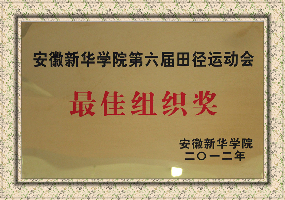 安徽新华学院第六届田径运动会最佳组织奖